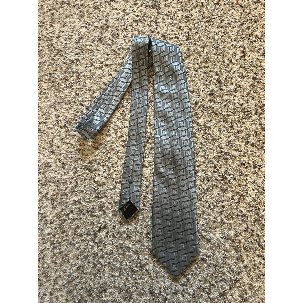 New Ermenegildo Zegna Gray/blue Silk Tie Classic